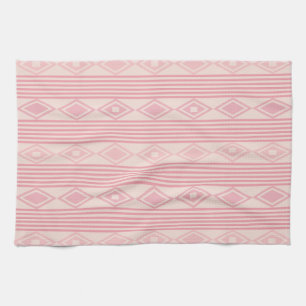 Boho Diamonds Stripes Pink Vanilla Geschirrtuch