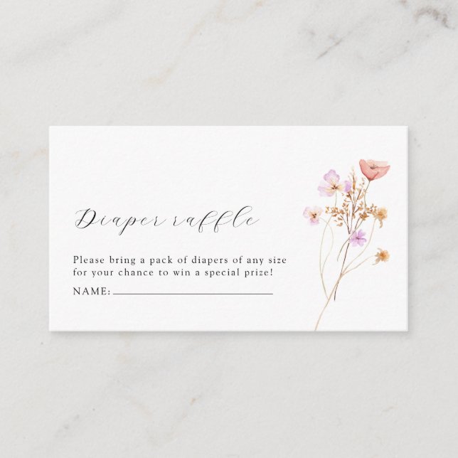 Boho Diaper Raffle Babydusche Umschließkarte Begleitkarte (Vorderseite)