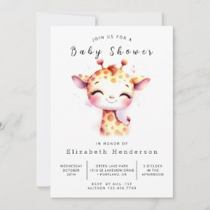 Boho Digital Giraffe Baby Shower Einladung