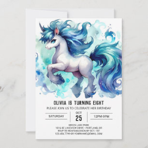 Boho Digital Horse Birthday Einladung
