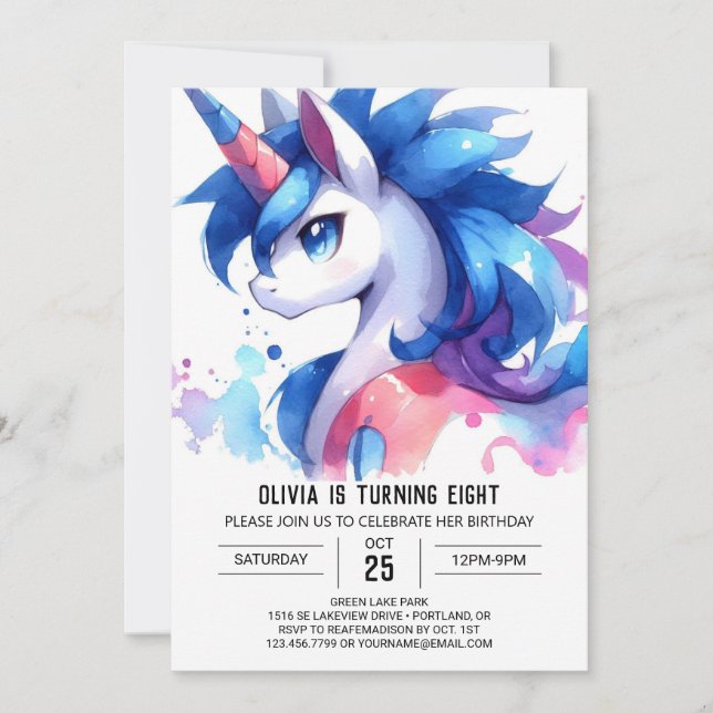 Boho Digital Horse Birthday Einladung (Vorderseite)