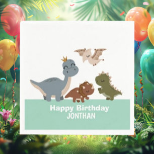 Boho Dino-Mite Geburtstagsfeier Serviette