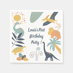 Boho Dinosaur Baby Birthday Party Serviette