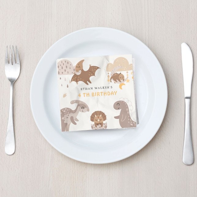 Boho Dinosaur Party Tiere Kindergeburtstag Napkins Serviette (Von Creator hochgeladen)
