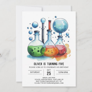 Boho Discovery Fusion Scientist zum Geburtstag Einladung