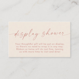 Boho Display Showcard   Minimalistisches Rosa Begleitkarte