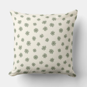 Boho Ditsy Salbei Grün Floral Cottage Kern Neutral Kissen