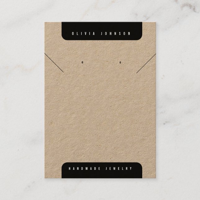 Boho DIY Handmade Jewelry Earrings Necklace Card Visitenkarte (Vorderseite)