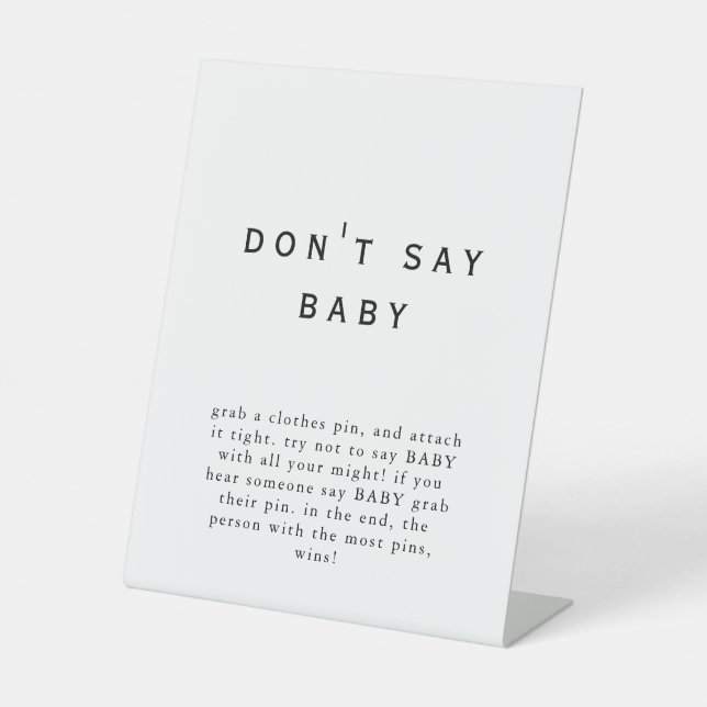 Boho Don't Say Baby Game Duwer Sign Sockelschild (Vorderseite)