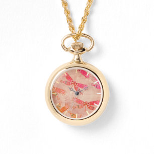 Boho Dragonfis in Rosa Armbanduhr