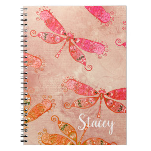 Boho Dragonfis in Rosa Notizblock