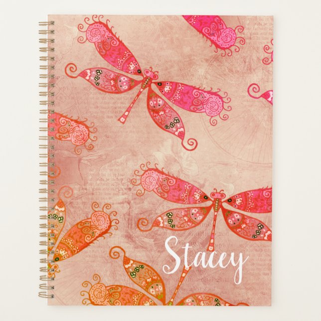 Boho Dragonfis in Rosa Planer (Vorderseite)