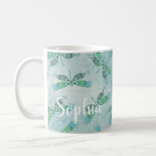 Boho Dragonfts in Blau Kaffeetasse (Links)
