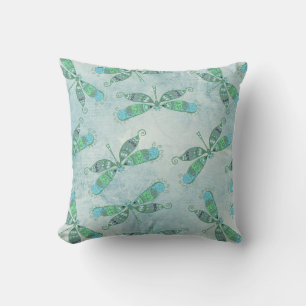Boho Dragonfts in Blau Kissen
