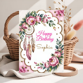 Boho Dream Birthday Greeting Karte