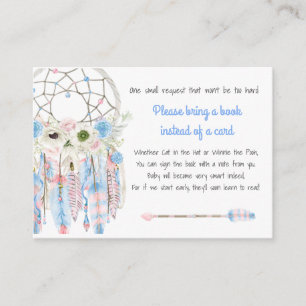 Boho Dream Catcher Baby Shower Buchwunsch Begleitkarte