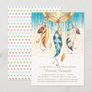 Boho Dream Catcher Babydusche Einladung