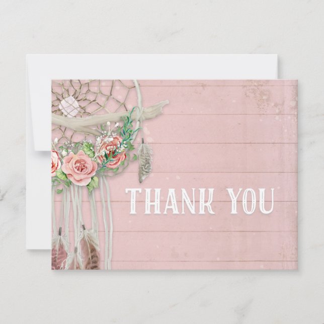 BOHO Dream Catcher Danke Girl Baby Dusche (Vorderseite)