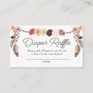 Boho Dream Catcher Diaper Raffle Umschließungskart Begleitkarte