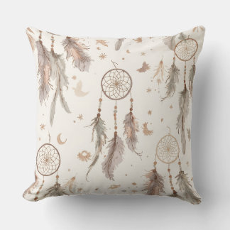 Boho Dream Catcher Feather Pattern Throw Pillow Kissen
