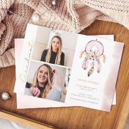 Boho Dream Catcher Gold Script Foto Abschluss Ankündigung