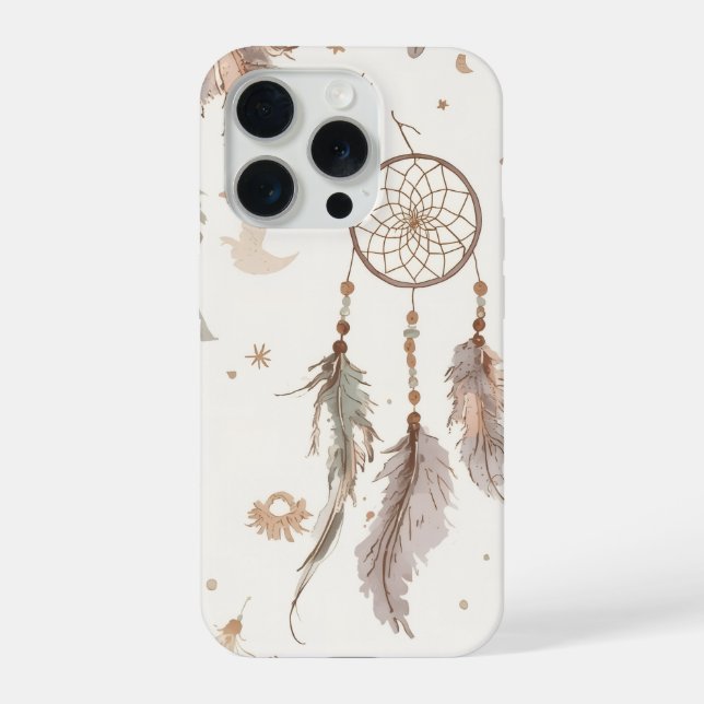 Boho Dream Catcher Handyhülle Ätherische Federn iPhone Hülle (Rückseite)