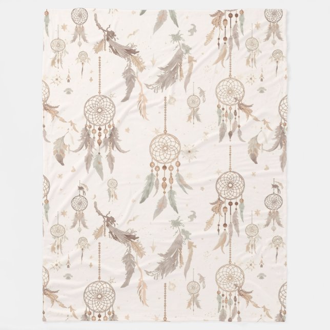 Boho Dream Catcher Himmelsfedern Soft Fleece (Vorderseite)