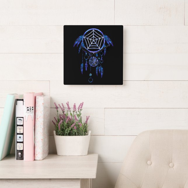 Boho Dream Catcher Quadratische Wanduhr (Lesesaal)