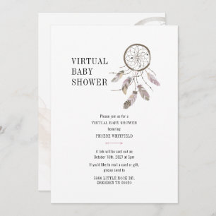 Boho Dream Catcher Virtual Baby Dusche Einladung