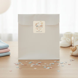 Boho Dream Cloud Baby Shower Quadratischer Aufkleber