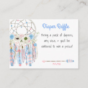 Boho Dreamcatcher-Baby-Shower-Windel-Raffle Begleitkarte