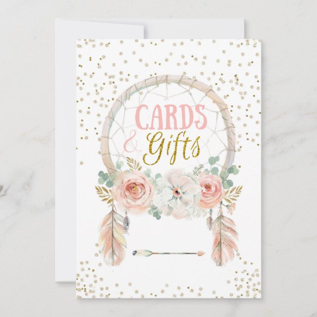 Boho Dreamcatcher Cards Gifts Sign 12x18" Einladung (Vorderseite)