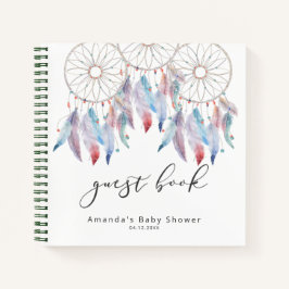 Boho Dreamcatcher Guest Book Modern Baby Shower Notizbuch