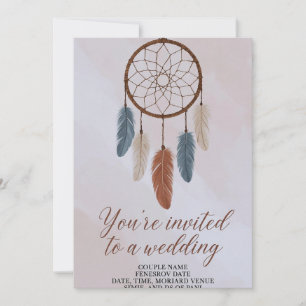 Boho Dreamcatcher Hochzeitseinladung   Rustikale B Einladung