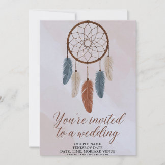 Boho Dreamcatcher Hochzeitseinladung | Rustikale B Einladung
