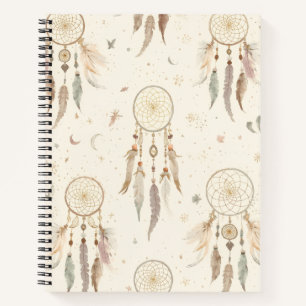 Boho Dreamcatcher Journal Ätherische Federn Notizbuch