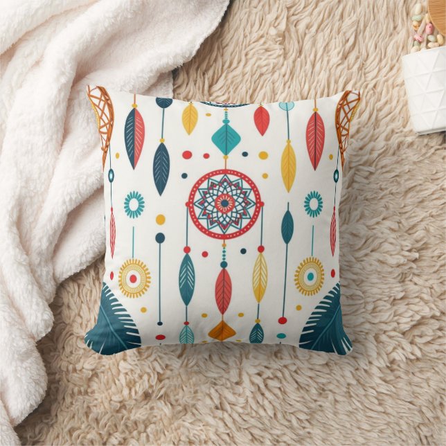 Boho Dreamcatcher Pattern Throw Pillow Kissen (Decke)