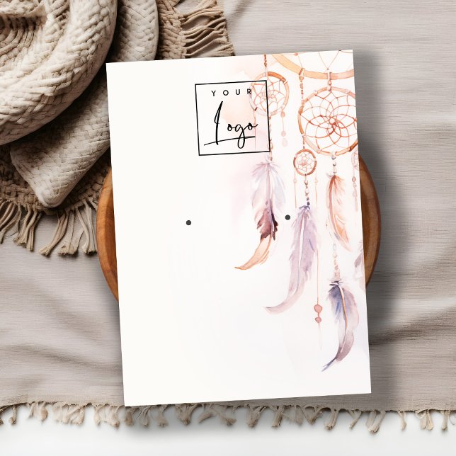 Boho Dreamcatcher-Wasserfarben-Erring-Logo Visitenkarte (Von Creator hochgeladen)