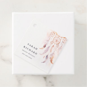 Boho Dreamcatcher Watercolor Lilac Blush Peach Geschenkanhänger