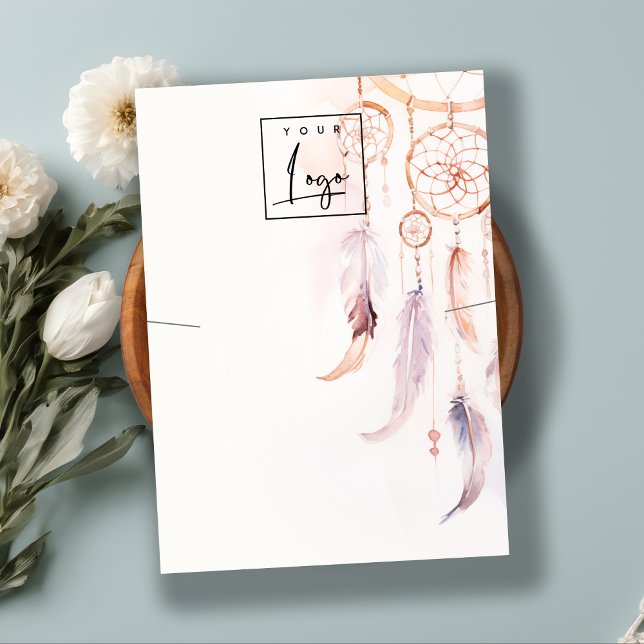 Boho Dreamcatcher Watercolor-Netzklassenbildschirm Visitenkarte (Von Creator hochgeladen)