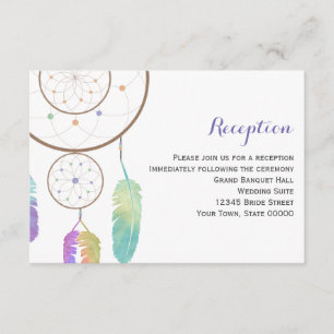 Boho Dreamcatcher Wedding Reception Info Card Begleitkarte
