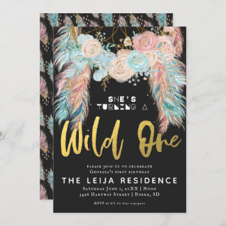 Boho Dreamcatcher Wild One Geburtstag Einladung