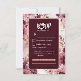 Boho Dreams Floral Eleganz Hochzeits-Antwortkarte RSVP Karte