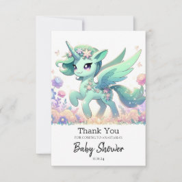 Boho Dreamy Unicorn Babydusche Dankeskarte