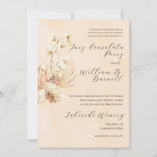 Boho Dried Floral Wedding Einladung