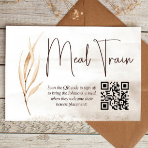 Boho Dried Florals Meal Train Anmelden Begleitkarte