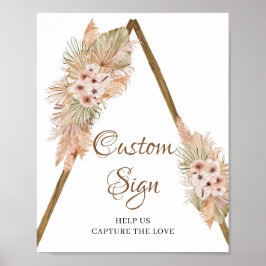 Boho Dried Palm Blätter Pampas Grass Custom Sign Poster