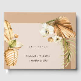 Boho Dried Palm Rust Floral Arch Wedding Danke Fa Gästebuch