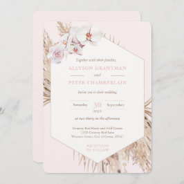 Boho Dried Tropical Palm Blätter Pampas Wedding Einladung