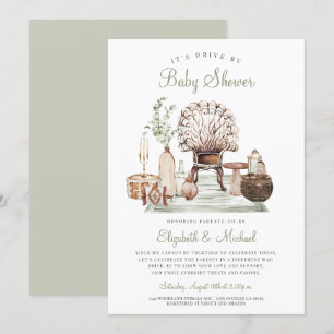 Boho Drive by Green Eucalyptus Baby Showdusche Ein Einladung